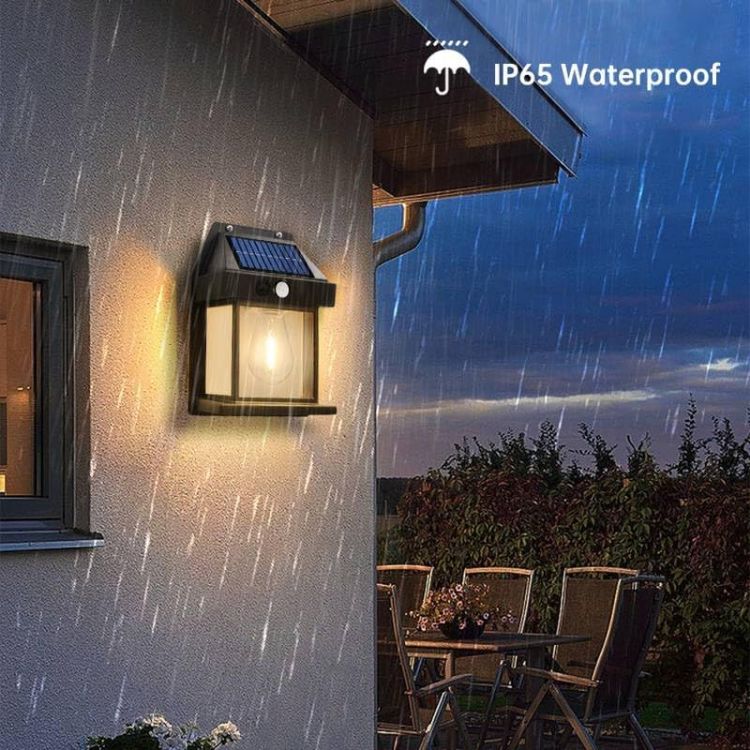 Picture of  2-Pack Solar Fence Lights – Outdoor Wall Lights Waterproof Retro LED Wall Lights for Gardens, Patios, Decks & Gates – Stylish Solar-Powered Decor