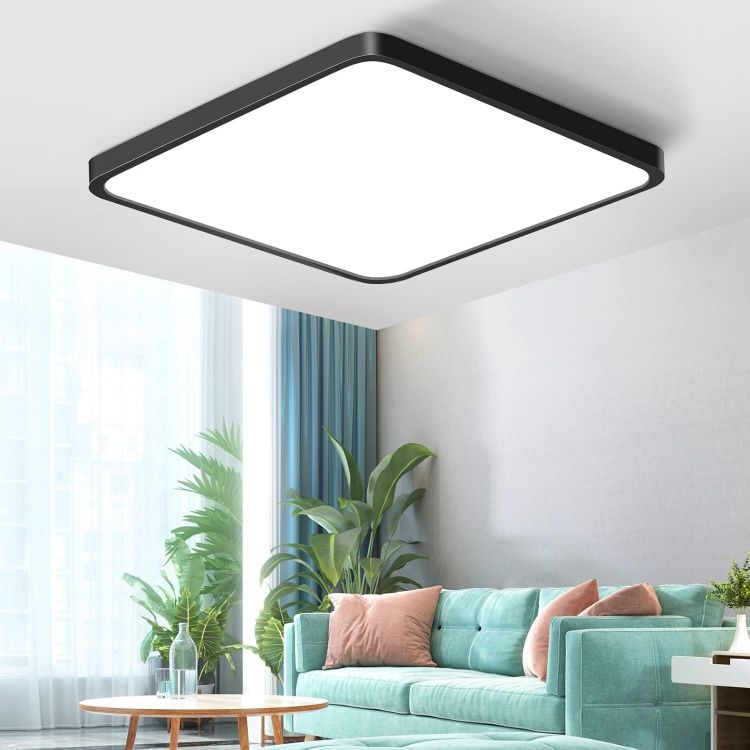 Picture of Modern Ceiling Light LED, 50cm 45W Dimmable Ceiling Lights Fixtures 3000K/4000k/6500K, Square Ceiling Lamp LED for Living Room