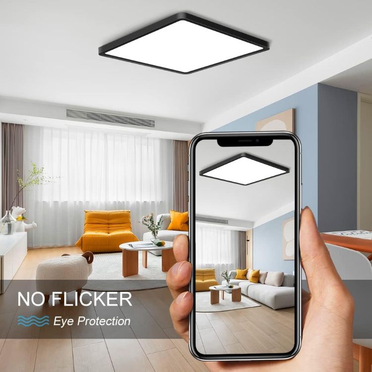 Picture of Modern Ceiling Light LED, 50cm 45W Dimmable Ceiling Lights Fixtures 3000K/4000k/6500K, Square Ceiling Lamp LED for Living Room