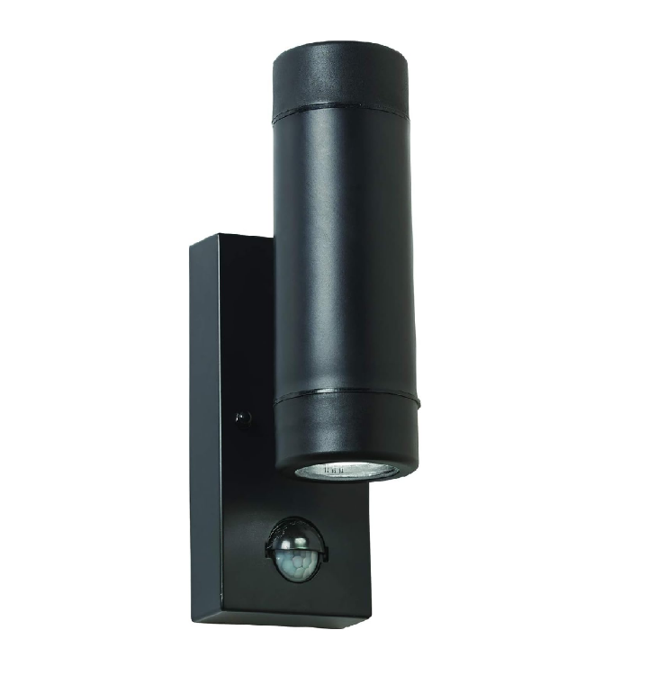 Picture of Black Outdoor Security Lights – PIR Motion Sensor & GU10 LED Up Down Wall Lamps for Bright & Safe Outdoor Spaces