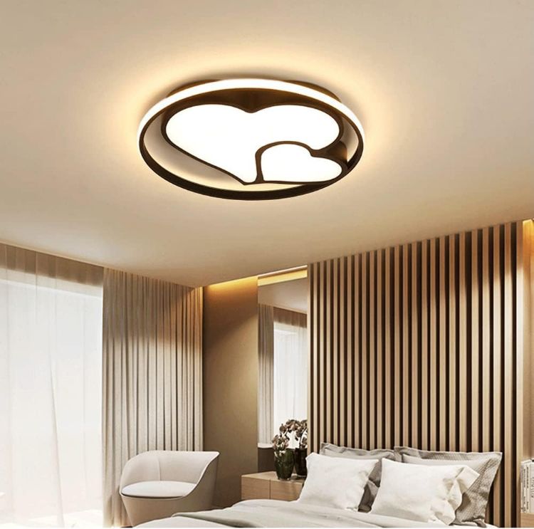 Picture of 36W Ceiling Lights Flush Mount Bedroom Living Room, 47CM Lamp Dimmable with Switch Control, LED Modern Heart Shape Design for Lounge