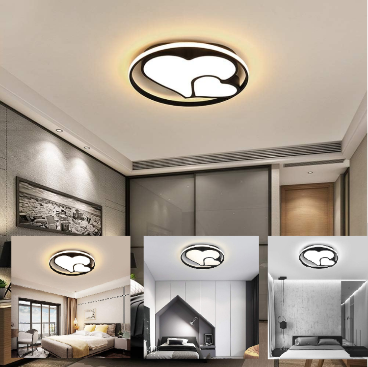 Picture of 36W Ceiling Lights Flush Mount Bedroom Living Room, 47CM Lamp Dimmable with Switch Control, LED Modern Heart Shape Design for Lounge