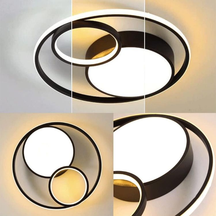 Picture of 36W LED Ceiling Light Modern 47cm, Ring Design 3 Lights, Living Room Ceiling Light Dimmable with Switch Control, 3000K-6000K, Acrylic Ceiling Lamp for Bedroom