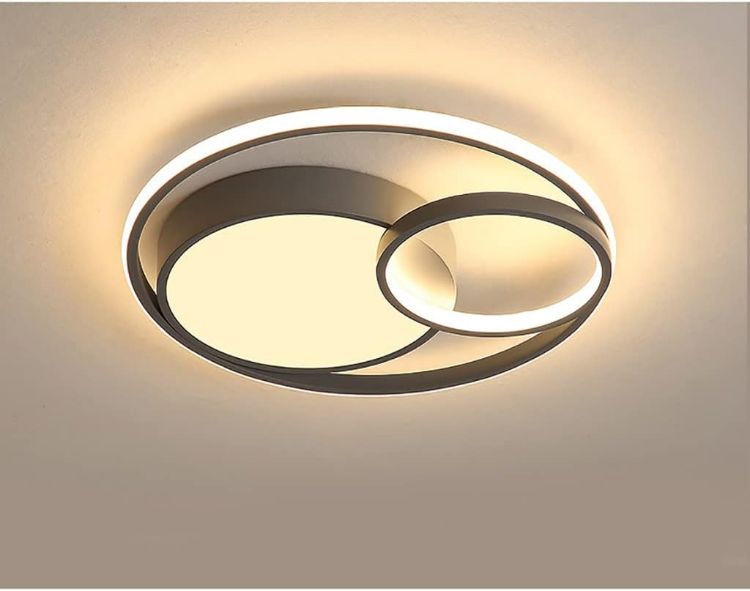 Picture of 36W LED Ceiling Light Modern 47cm, Ring Design 3 Lights, Living Room Ceiling Light Dimmable with Switch Control, 3000K-6000K, Acrylic Ceiling Lamp for Bedroom