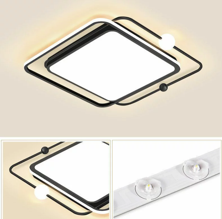 Picture of 36W LED Ceiling Light, 50CM Modern Curved Design LED Ceiling Lamp with Switch Control, 3 Color Dimmable Flush Mount Ceiling Lighting Fixture 