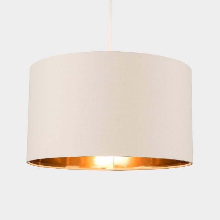 Picture of Modern Black and Gold Drum Light Shade – A Stunning Pendant Light for Elevated Home Décor