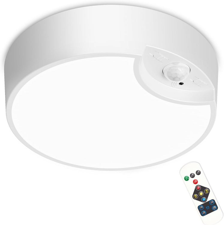 Picture of Rechargeable Motion Sensor Light – 7.5 Inch, 400LM, 8000mAh Battery-Powered Ceiling Light for Sheds, Lofts, Garages, Hallways, and Bathrooms