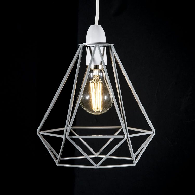 Picture of  Black Ceiling Light Wire Basket – Industrial Metal Pendant Shade for Stylish and Modern Indoor Lighting