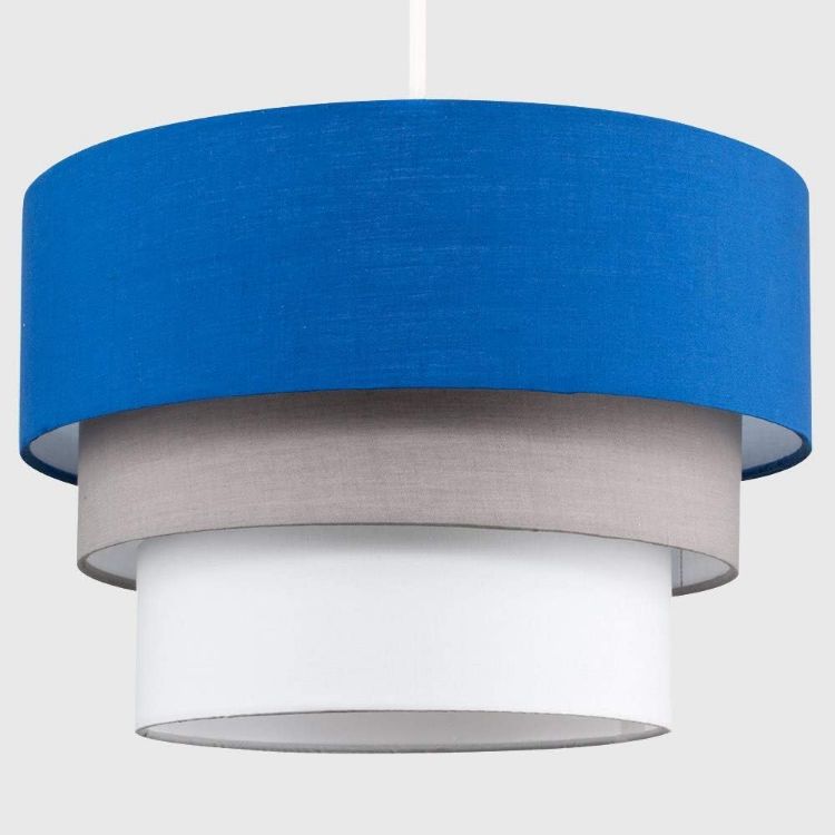 Picture of  Round Modern 3-Tier Fabric Ceiling Pendant Light Shade in Dark Grey – A Stylish Essential for Any Room