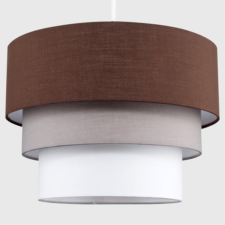 Picture of  Round Modern 3-Tier Fabric Ceiling Pendant Light Shade in Dark Grey – A Stylish Essential for Any Room