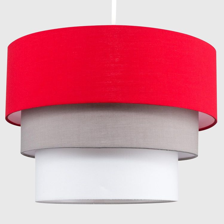 Picture of  Round Modern 3-Tier Fabric Ceiling Pendant Light Shade in Dark Grey – A Stylish Essential for Any Room