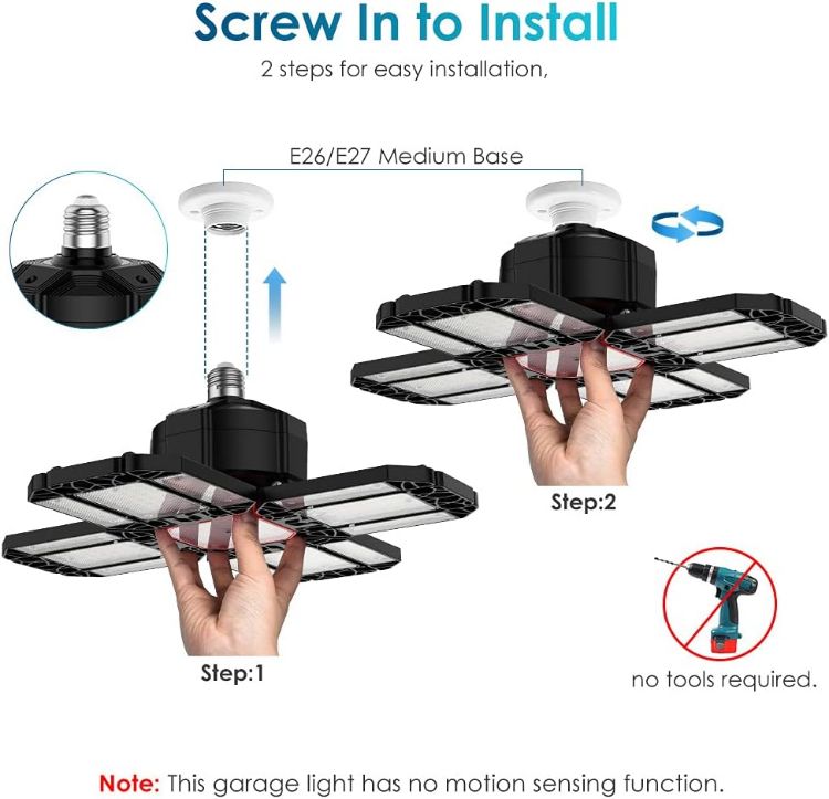 Picture of  200W LED Garage Light – 20,000LM, 6500K, 12 Adjustable Panels, Perfect for Garages, Basements, Workshops, and More