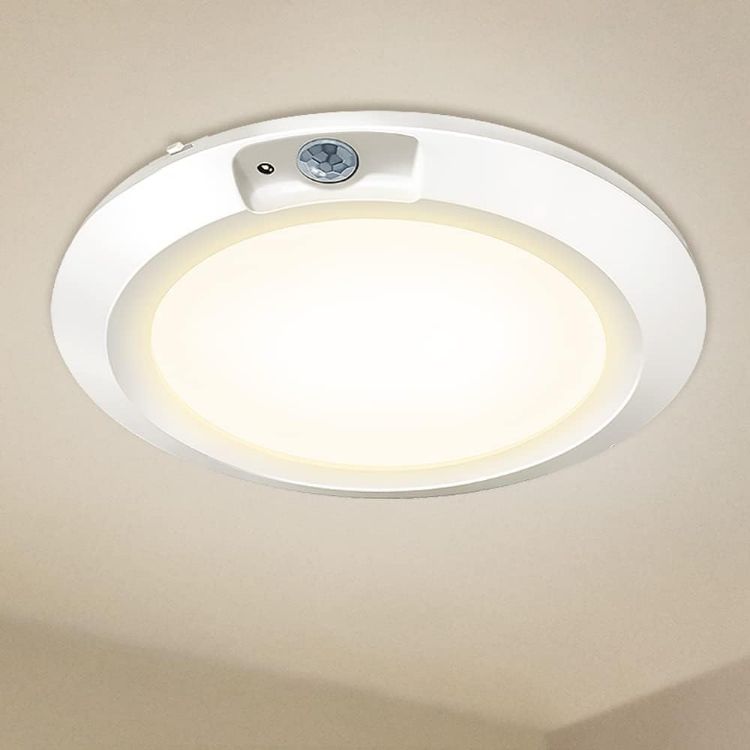 Picture of Battery-Operated Motion Sensor Ceiling Light – 6.5" Wireless LED Light, 210LM Cool White for Shed, Loft, Porch, Garage, Toilet, Stair, Hallway & Cupboard