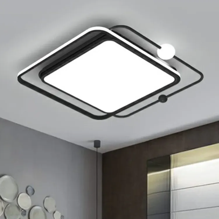 Picture of 36W LED Ceiling Light, 50CM Modern Curved Design LED Ceiling Lamp with Switch Control, 3 Color Dimmable Flush Mount Ceiling Lighting Fixture 