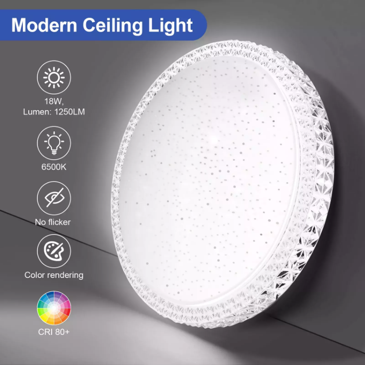 Picture of 18W Modern LED Ceiling Light, Dimmable Modern Ceiling Lights, Round LED Ceiling lamp for Bedroom & Living Room Decor