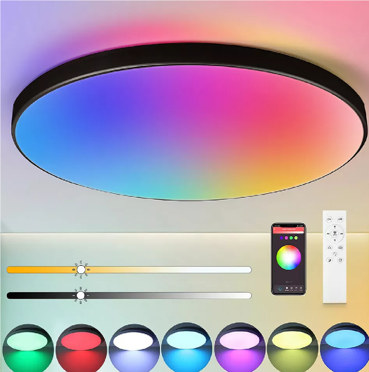 Picture of Smart LED Ceiling Light Colour Changer App Dimmable Ideal for Bedrooms UK