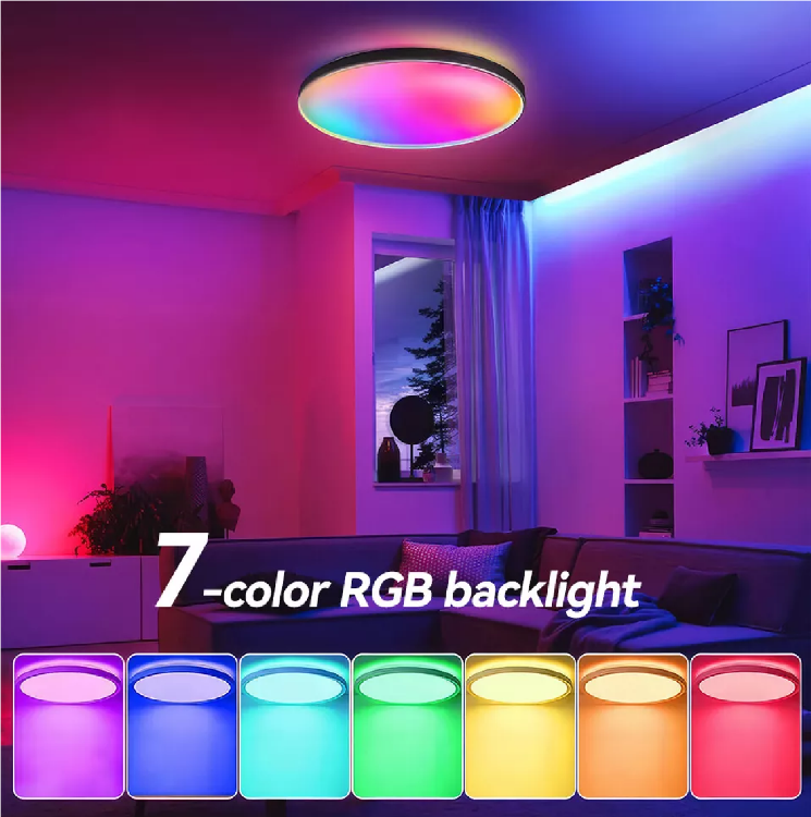 Picture of Smart LED Ceiling Light Colour Changer App Dimmable Ideal for Bedrooms UK