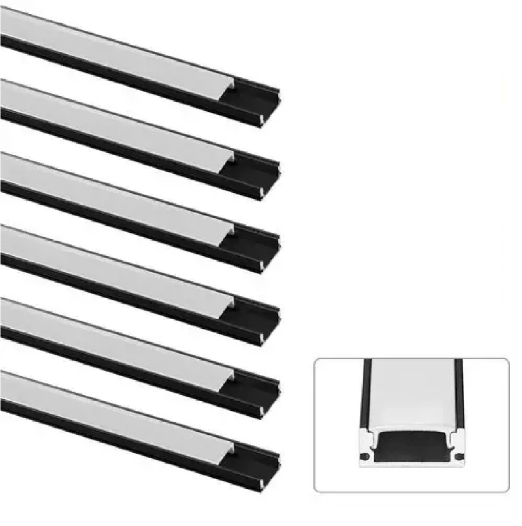 Picture of 6 Pack LED Aluminium Channel Profile U-Shape 1M Diffuser Strip Lights Cover