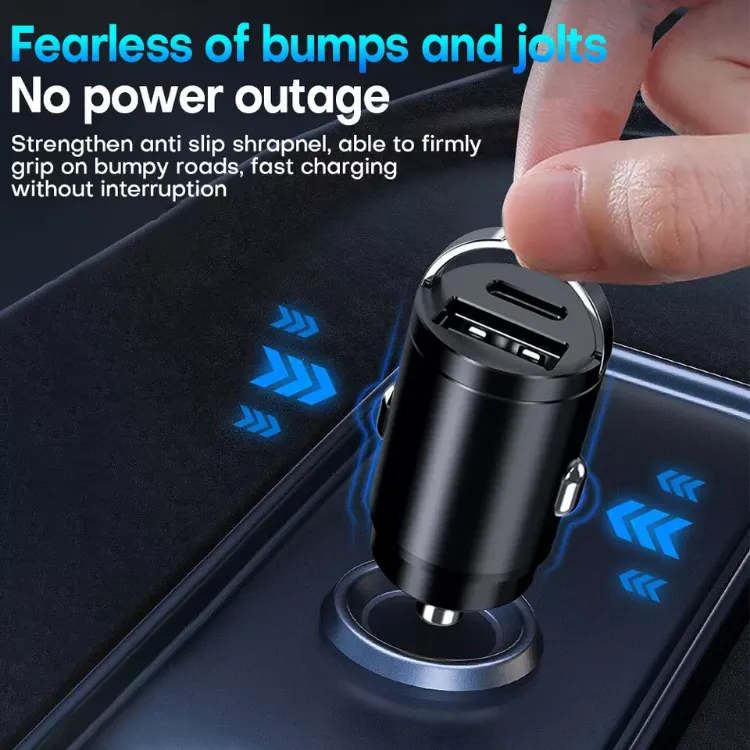 Picture of Fast Car Charger Dual USB & Type-C Adapter for iPhone, Samsung & Universal Devices