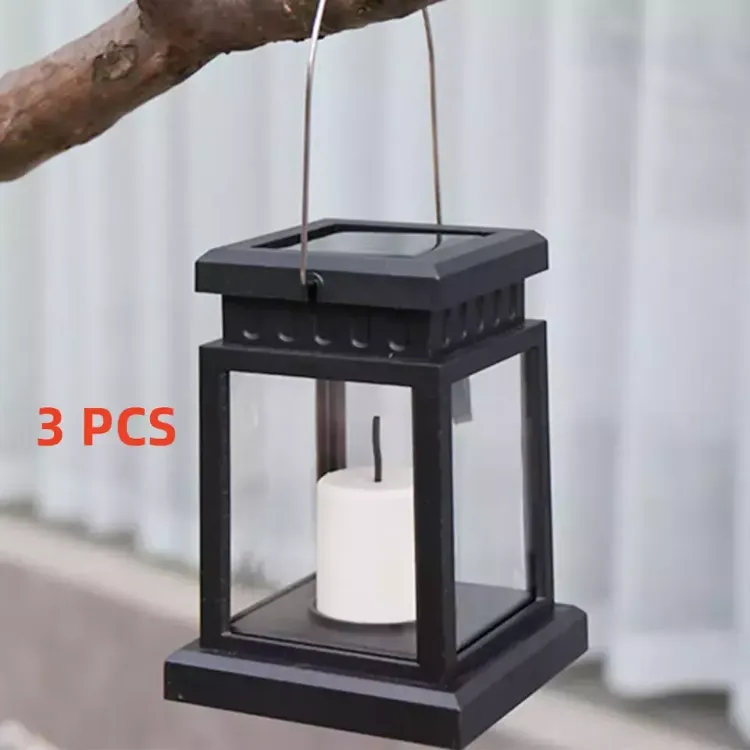 Picture of 3x Waterproof LED Solar Powered Hanging Lantern Light Outdoor Garden Table Lamp