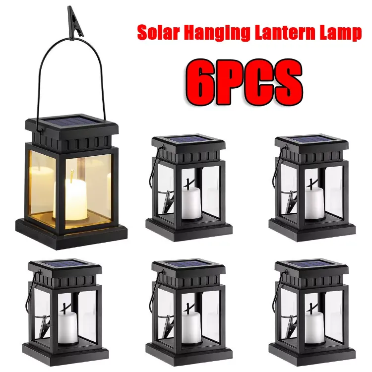 Picture of 6X LED Solar Powered Hanging Lantern Lights Waterproof Outdoor Garden Table Lamp