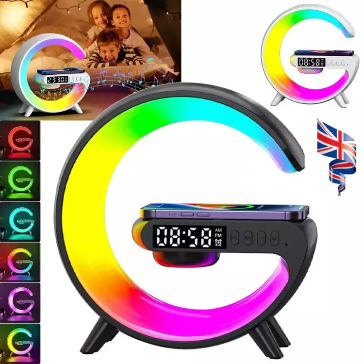 Picture of Smart LED Lamp G Bluetooth Speaker Wireless Charger RGB Alarm Clock Night Light