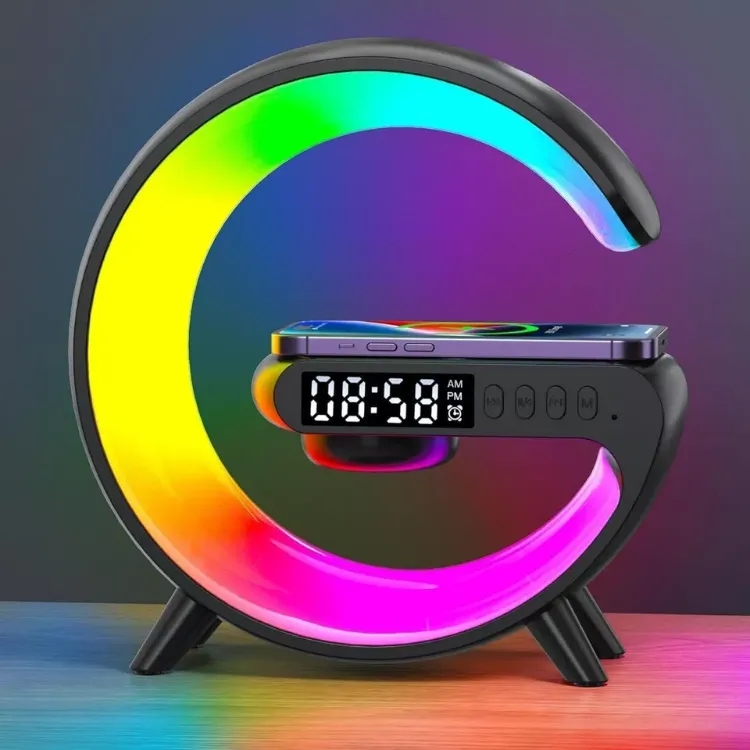 Picture of Smart LED Lamp G Bluetooth Speaker Wireless Charger RGB Alarm Clock Night Light