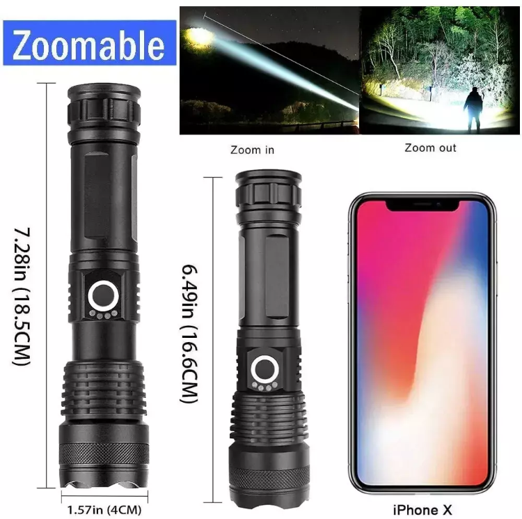 Picture of High Powered 12000000Lumens Super Bright Flashlight LED Rechargeable Torch Lamps