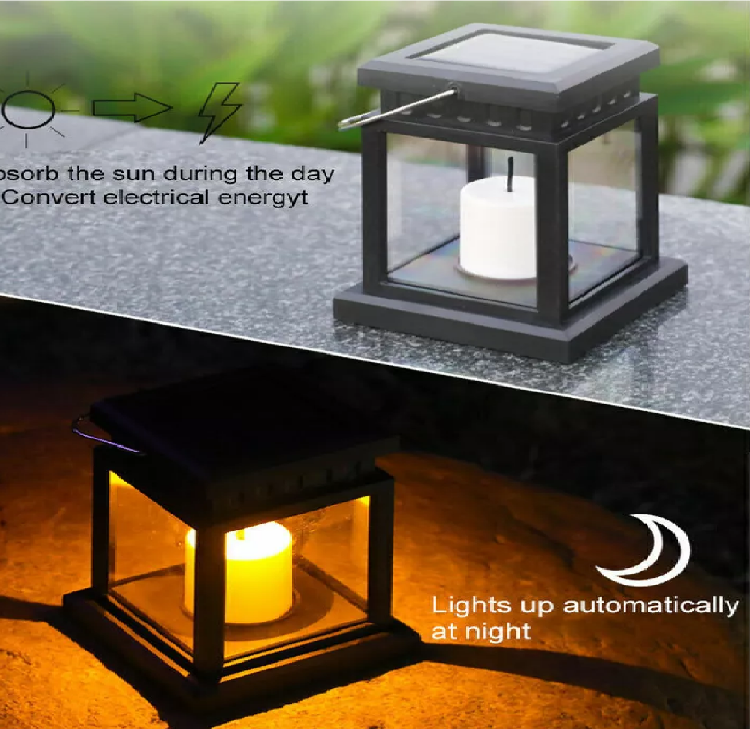 Picture of Solar Powered LED Lantern Lights Waterproof Lamp Hanging Outdoor Garden Lawn