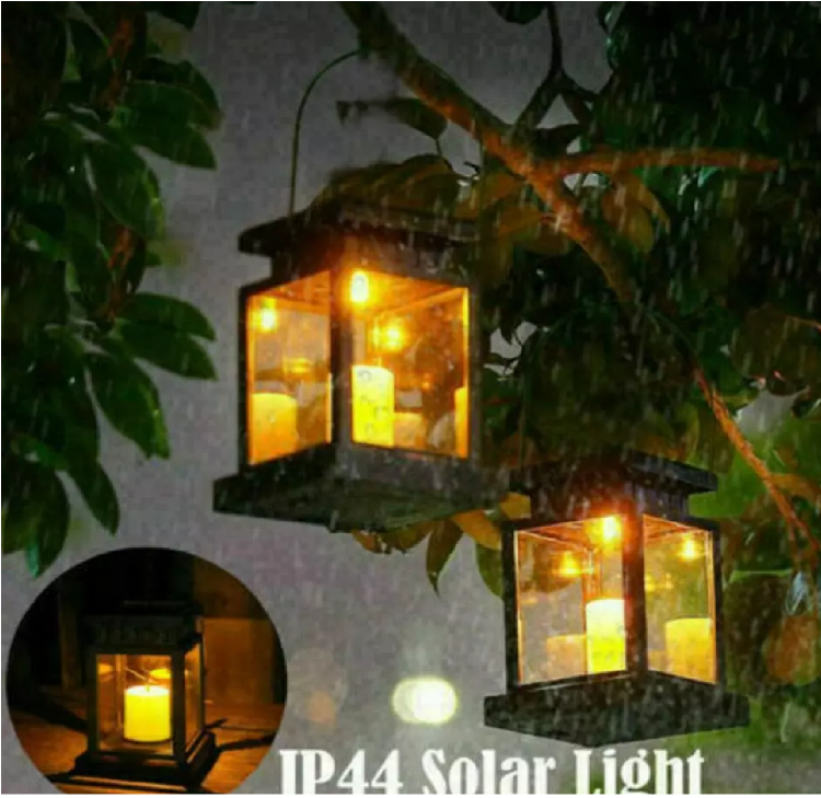 Picture of Solar Powered LED Lantern Lights Waterproof Lamp Hanging Outdoor Garden Lawn