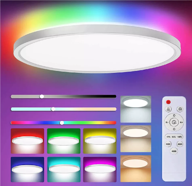 Picture of LED Ceiling Light Round Panel Down Lights Bathroom Kitchen Living Room Wall Lamp