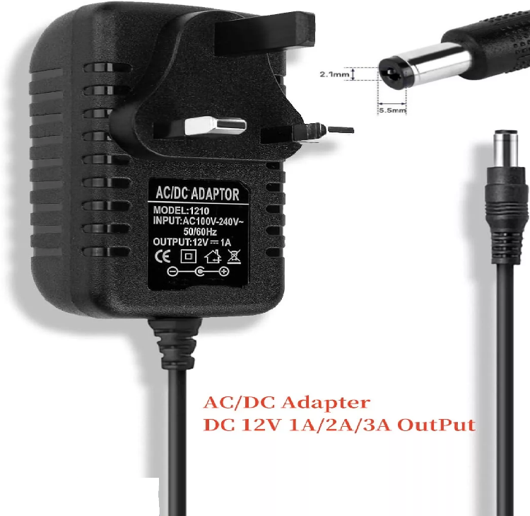 Picture of 12V 1A/2A/3A DC UK Plug Power Supply Adaptor Transformer for LED Strips CCTV UK