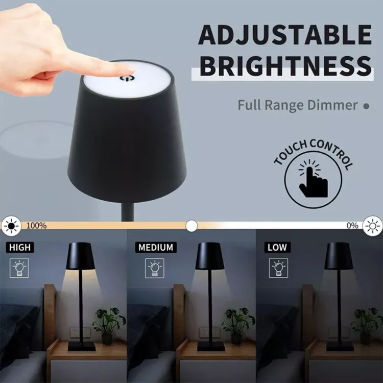 Picture of New Cordless Lamp Rechargeable Table Lamp LED Dimmable Lamp Night Light Decor UK