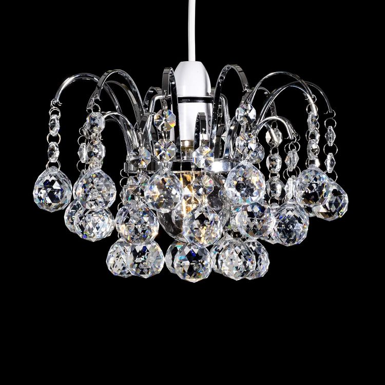 Picture of Luxury Crystal Faceted Oriel Ceiling Light Shade – Premium K9 Glass Chandelier Pendant Shade for Modern Home Décor