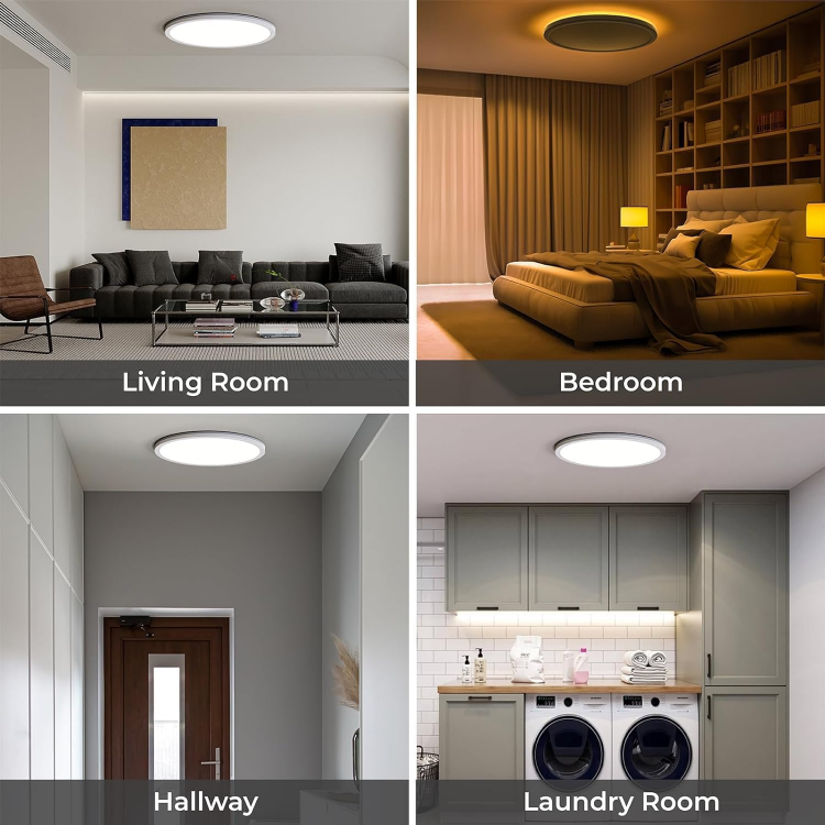 Picture of Dimmable LED Ceiling Light 24W with Remote Control – Adjustable Color Temperature (3000K-6500K) & Night Light Mode for Bedroom, Living Room, Kitchen