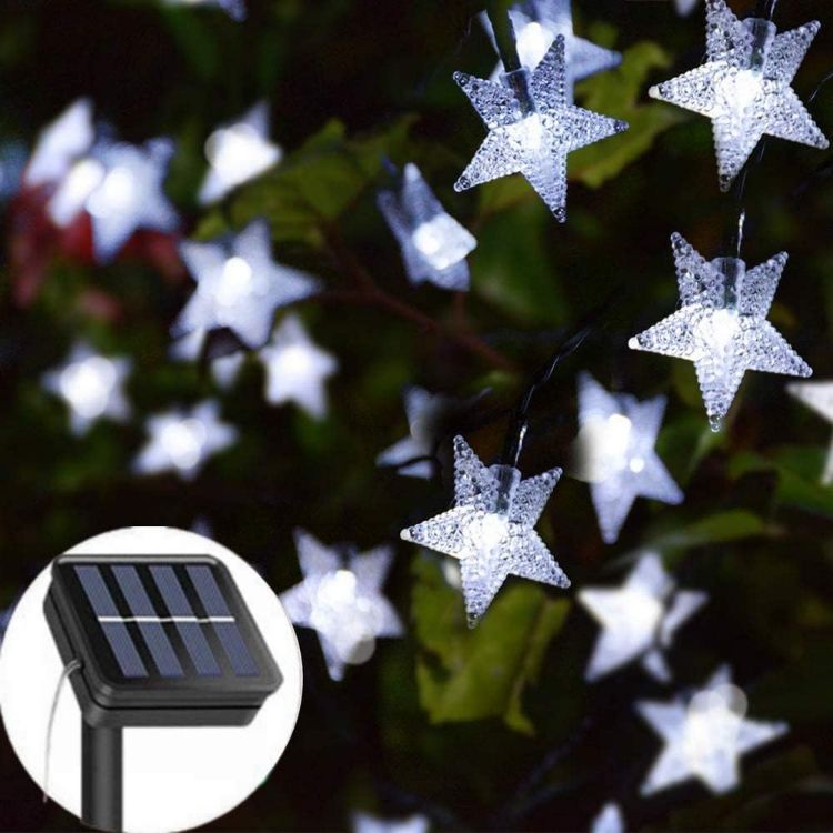 Picture of Solar-Powered 23ft Fairy String Lights – 50 LED Star Waterproof Lights with 8 Modes for Garden, Patio, Yard, Home, Wedding & Party Decor