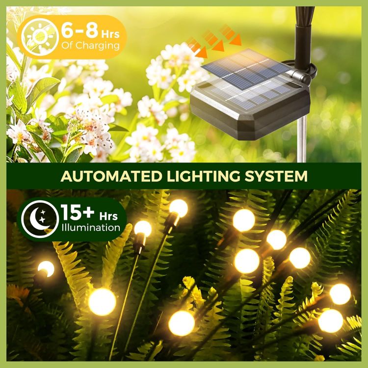 Picture of Solar Firefly Garden Lights – 60 LED Swaying Solar Outdoor Lights, Waterproof Decorative Lamps for Yard, Patio, Pathway & Landscape Décor