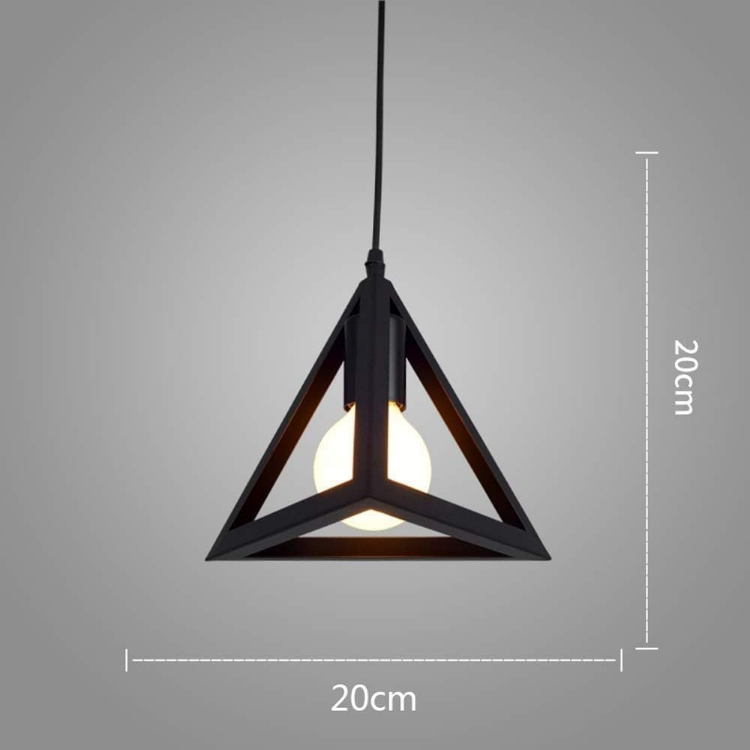 Picture of Vintage Industrial Triangle Loft Pendant Light, Adjustable Height E27 Nordic Ceiling Lamp for Home, Office, Bar, and Club Lighting