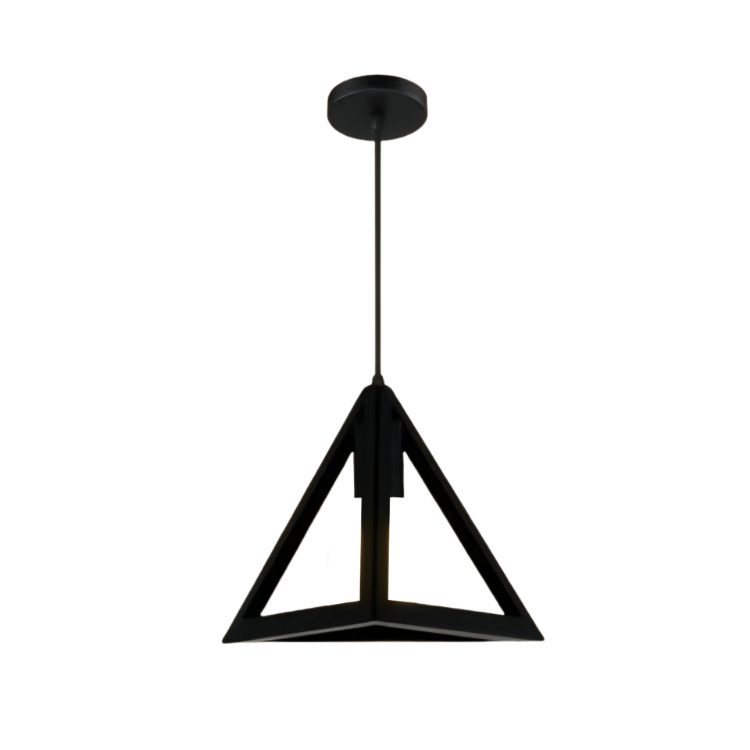 Picture of Vintage Industrial Triangle Loft Pendant Light, Adjustable Height E27 Nordic Ceiling Lamp for Home, Office, Bar, and Club Lighting