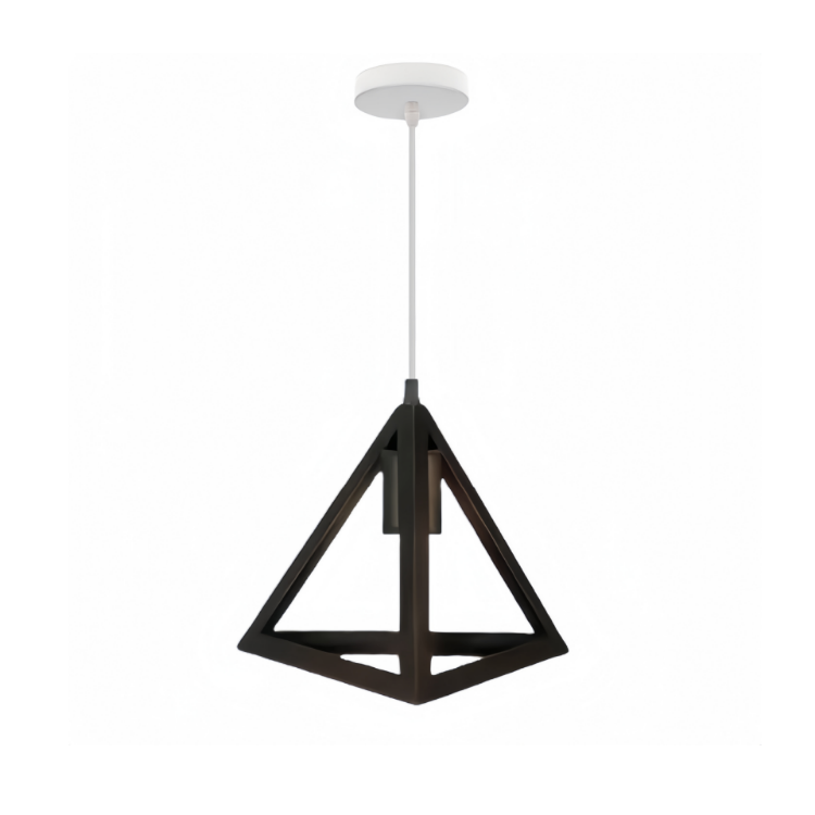 Picture of Vintage Industrial Triangle Loft Pendant Light, Adjustable Height E27 Nordic Ceiling Lamp for Home, Office, Bar, and Club Lighting