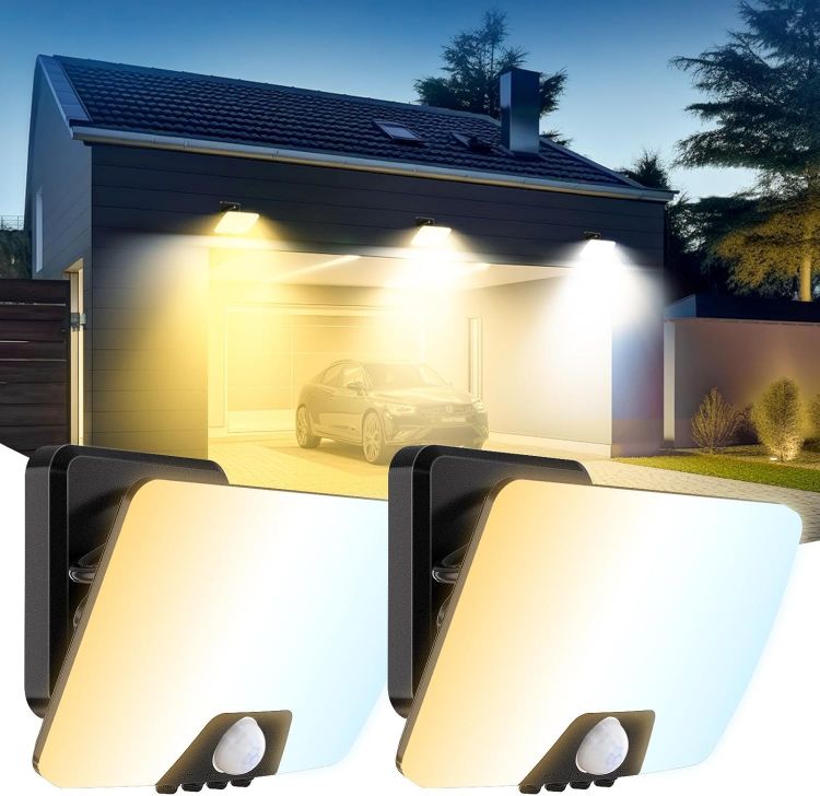 Picture of Security Lights Outdoor Motion Sensor – 24W LED Spotlight, 3000K-6500K Adjustable Color Temperature, 3 Light Modes, IP65 Waterproof for Garage, Garden, and Yard