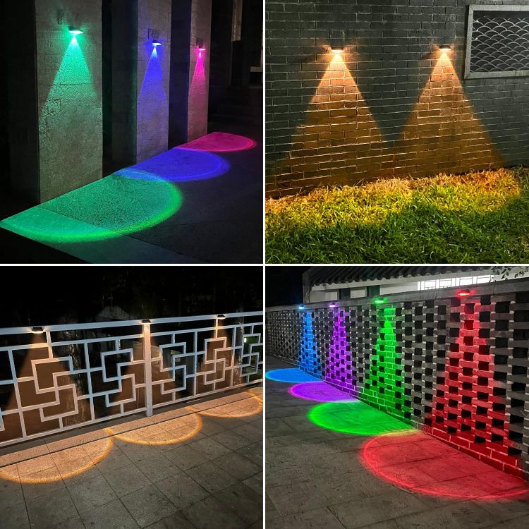 Picture of Solar Fence Lights Outdoor – 10 Color Modes, Waterproof, Solar-Powered Garden Lights for Deck, Patio, Gate, and Yard Decor – 4 Pack