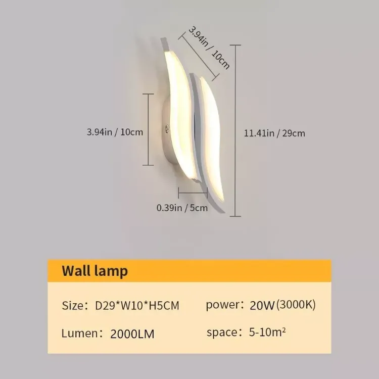 Picture of 2X Modern LED Wall Light – 20W Stylish & Energy-Efficient Wall Lamp with Warm White Glow for Bedroom & Indoor Décor