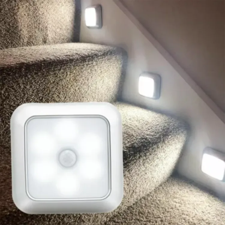 Picture of 6-Pack LED Motion Sensor Lights – Wireless PIR Night Lights, Battery-Powered for Cabinet, Stair, and Closet