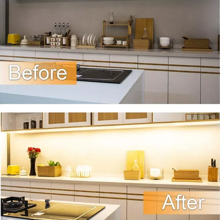 Picture of 4-Pack LED Under Cabinet Strip Lights – Plug-In, Linkable Kitchen Cupboard & Counter Lighting