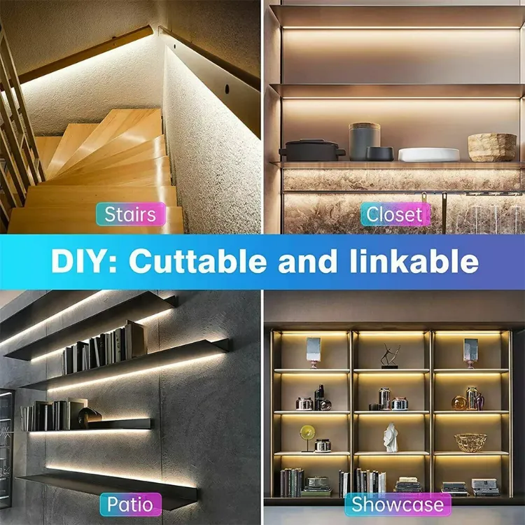 Picture of 4-Pack LED Under Cabinet Strip Lights – Plug-In, Linkable Kitchen Cupboard & Counter Lighting