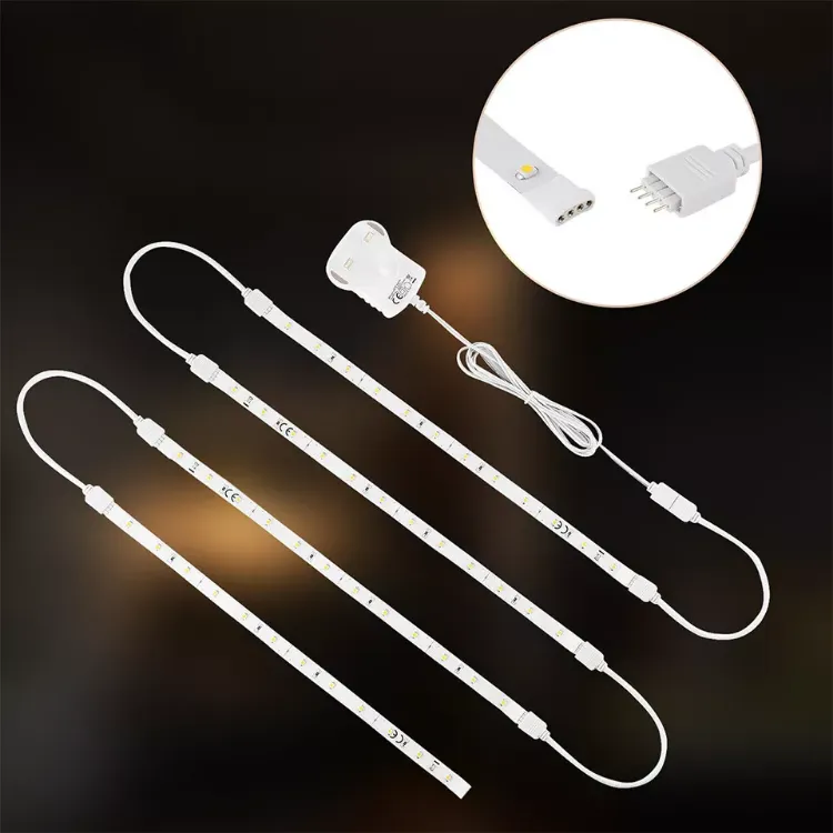 Picture of 4-Pack LED Under Cabinet Strip Lights – Plug-In, Linkable Kitchen Cupboard & Counter Lighting