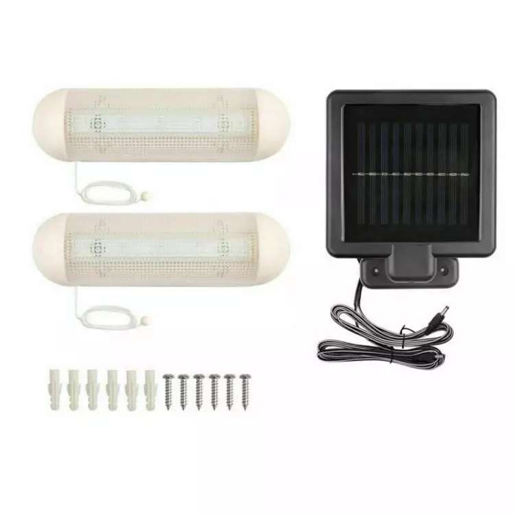 Picture of 2-Pack Solar-Powered LED Lights – Rechargeable Indoor & Outdoor Lighting for Garage, Shed & Garden