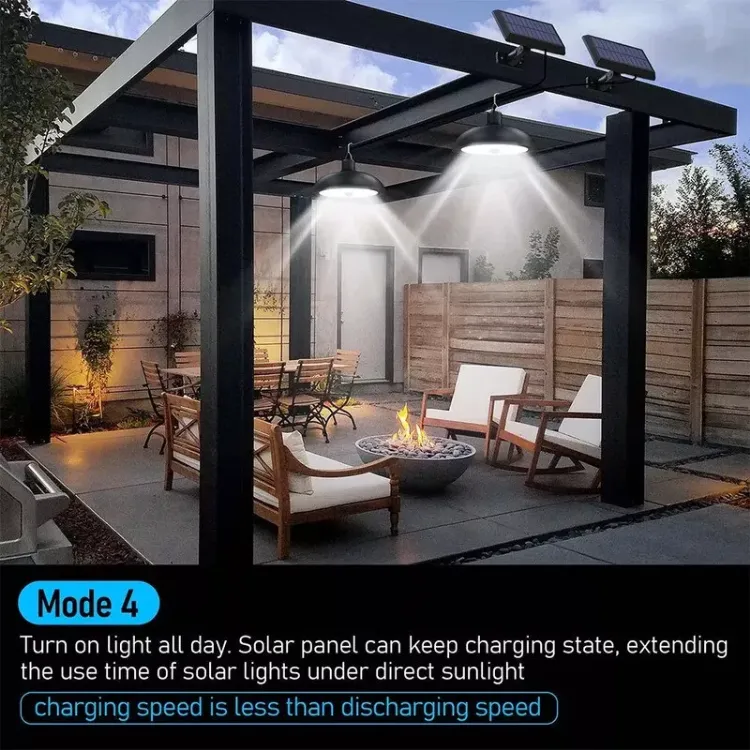 Picture of 2-Head LED Solar Pendant Lights – Dual Hanging Lamps for Garden, Yard, Shed & Outdoor Spaces