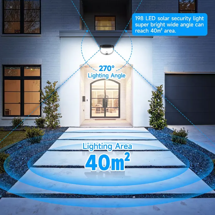 Picture of 198-LED Solar Motion Sensor Wall Light – Ultra-Bright Outdoor Security Flood Lamp for Garden, Pathway & Home Safety